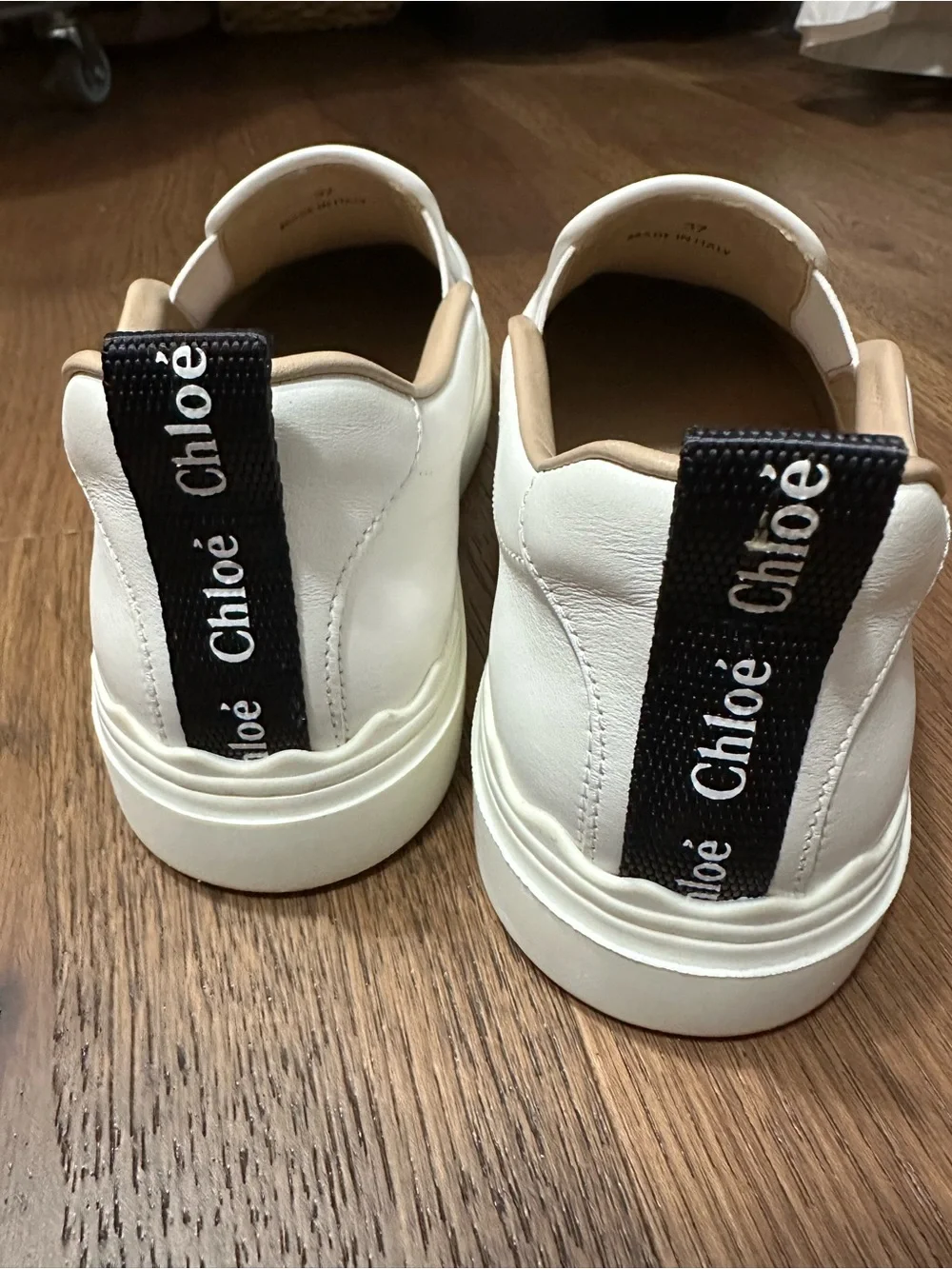 CHLOÉ LAUREN LEATHER SLIP ON SNEAKERS Women's Size 7 US/ 37 EU